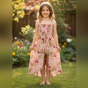 Paper Doll Pink Floral Kids Dress